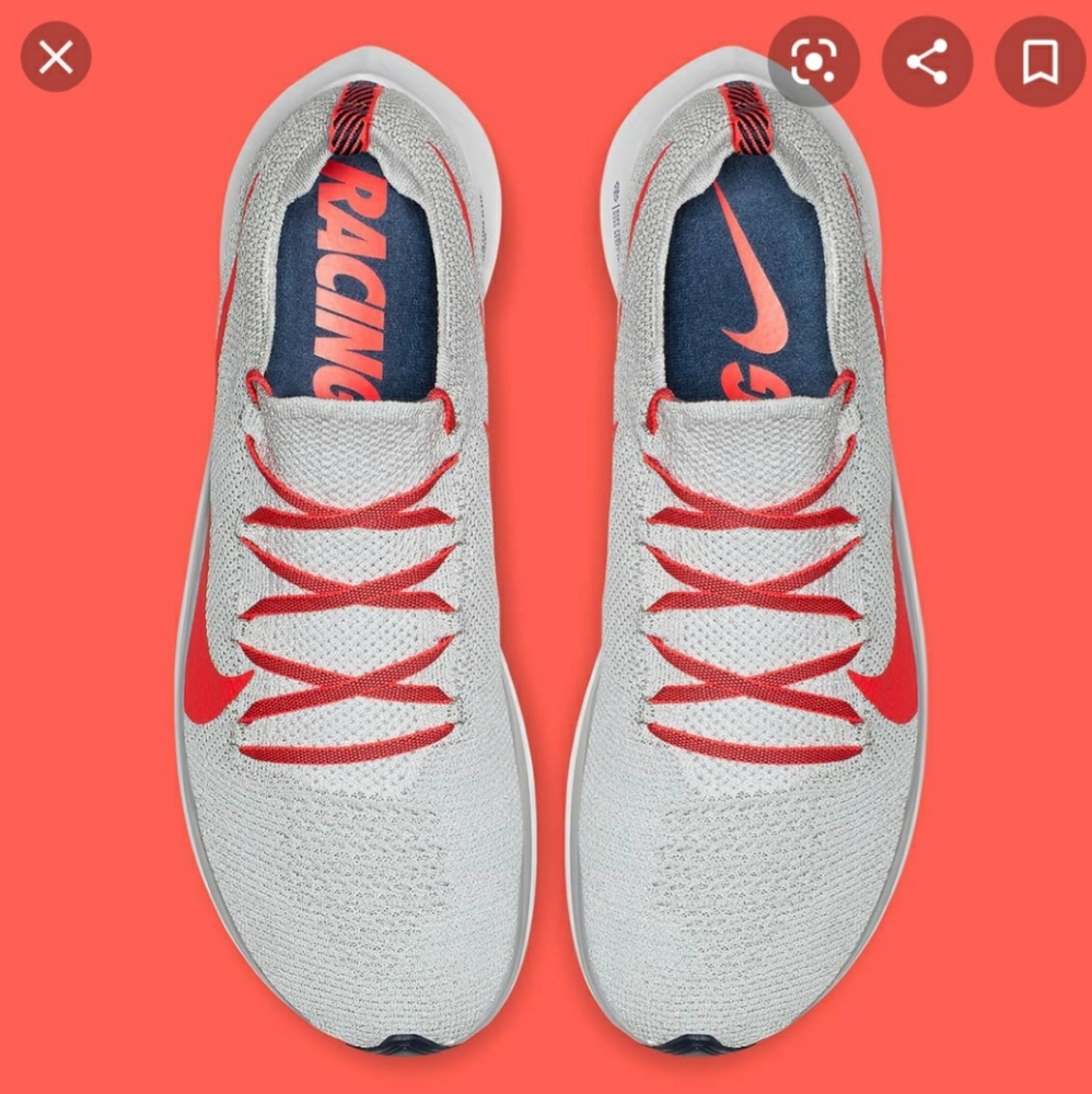 Nike Zoom Fly Flyknit Pure Platinum Bright Crimson